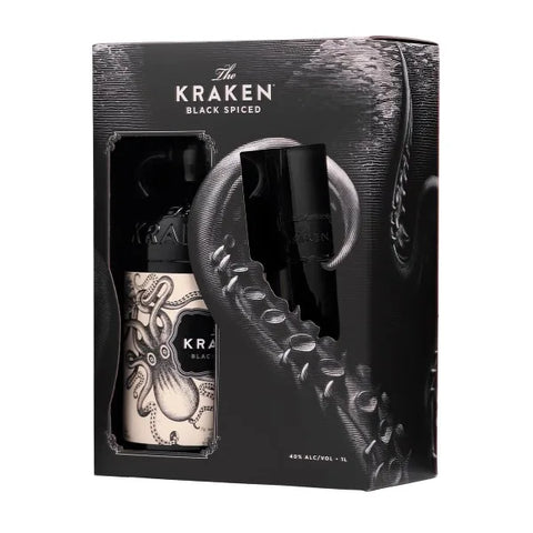 The Kraken Black Spiced Rum Gift Pack with Glass