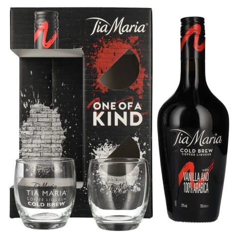 Tia Maria Cold Brew Coffee Liqueur Gift Pack with 2 Glasses