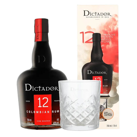 Dictador 12Y Rum - Gift Set with Glass